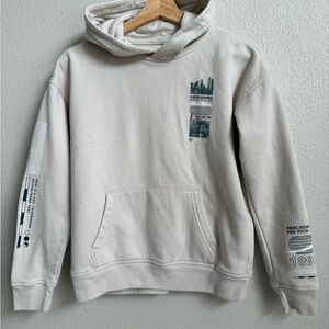 Abercrombie Kids Cream Hoodie with Graphic Accents